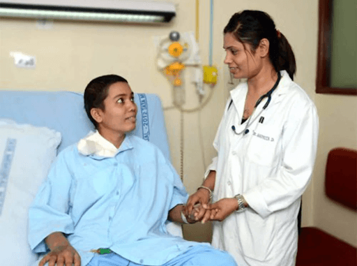 Healthcare professionals collaborating on cancer care research